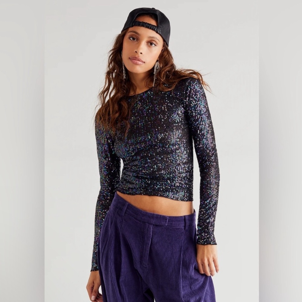 NWOT Free People Gold Rush Long Sleeve Size S - Picture 3 of 3